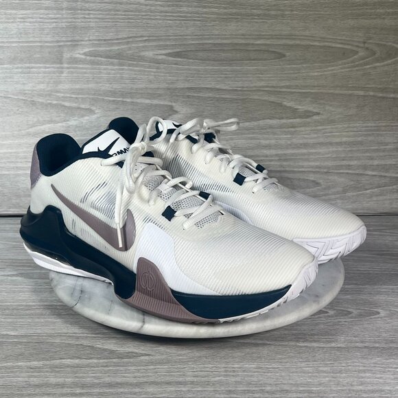 Nike Air Max Impact 4 Mens 12 Basketball Shoes White Navy Light Violet Sneakers